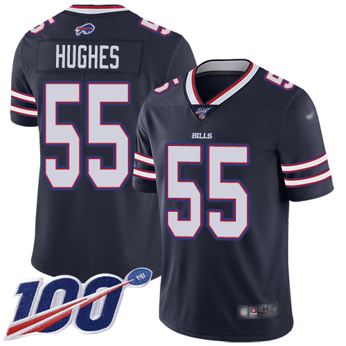 Men Buffalo Bills #55 Jerry Hughes Limited Navy Blue Inverted Legend 100th Season NFL Jersey->youth nfl jersey->Youth Jersey